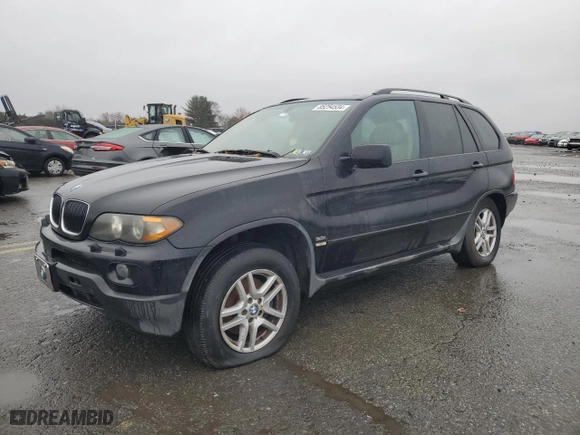 2006 BMW X5 3.0i with VIN 5UXFA13596LY27568, listed as a Copart auction lot 85254534 with 0 mi miles and Salvage Title. Bid and sale history available at carsss.com. Image 1.