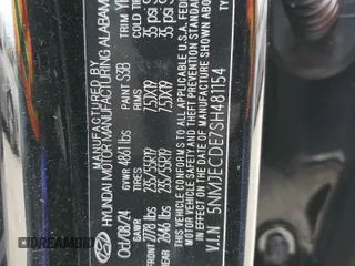 2025 Hyundai Tucson Limited with VIN 5NMJECDE7SH481154, listed as a Copart auction lot 46400995 with 1,270 mi miles and Salvage Title. Bid and sale history available at carsss.com. Image 15.