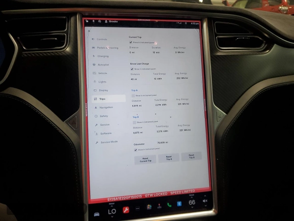 2016 Tesla Model S 90D with VIN 5YJSA1E22GF150015, listed as a Copart auction lot 61559375 with 75,609 mi miles and Salvage title. Bid and sale history available at DreamBid. Image 9.