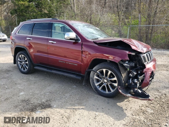 2018 Jeep Grand Cherokee Limited with VIN 1C4RJFBG8JC231407, listed as a Copart auction lot 53949375 with 27,335 mi miles and Salvage Title. Bid and sale history available at carsss.com. Image 4.