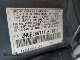 1996 Honda Civic LX "O" w/Air with VIN 2HGEJ6671TH551811, listed as a Copart auction lot 81596104 with 210,143 mi miles and Salvage Title. Bid and sale history available at carsss.com. Image 12.
