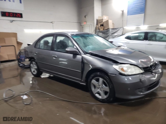 2004 Honda Civic EX with VIN 2HGES26704H627767, listed as a Copart auction lot 49415465 with 201586 miles and Salvage Title. Bid and sale history available at carsss.com. Image 4.