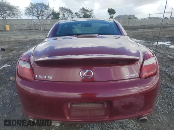 2006 Lexus SC 430 z VIN JTHFN48Y469000311, wystawiony jako Copart lot #45413615 z przebiegiem 155 357 mil mil oraz Szkoda całkowita • Salvage title. Historia ofert i sprzedaży dostępna na DreamBid. Obrazek 6.