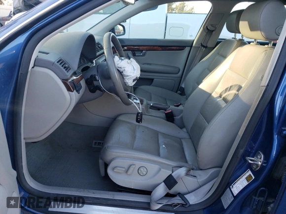 2007 Audi A4 2.0T with VIN WAUKF78EX7A220523, listed as a Copart auction lot 85817004 with 0 mi miles and Salvage Title. Bid and sale history available at carsss.com. Image 7.