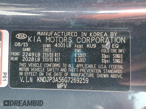 2016 Kia Soul + z VIN KNDJP3A56G7269259, wystawiony jako Copart lot #55522165 z przebiegiem 189 937 mil mil oraz Szkoda całkowita • Salvage title. Historia ofert i sprzedaży dostępna na DreamBid. Obrazek 12.