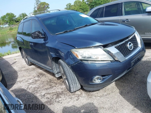 2014 Nissan Pathfinder S z VIN 5N1AR2MMXEC691638, wystawiony jako IAAI lot #42294429 z przebiegiem 155 019 mil mil oraz . Historia ofert i sprzedaży dostępna na DreamBid. Obrazek 1.