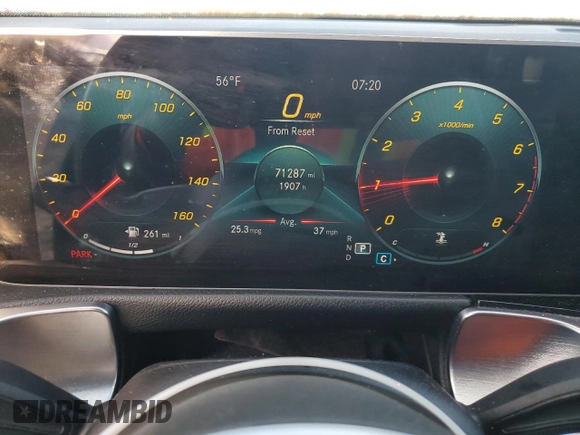 2020 Mercedes-Benz GLB with VIN WDC4M4GB1LW007779, listed as a Copart auction lot 46253265 with 71,287 mi miles and Salvage Title. Bid and sale history available at carsss.com. Image 9.