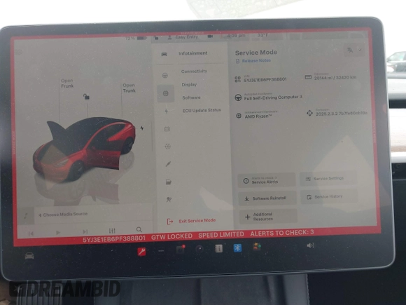 2023 Tesla Model 3 Long Range with VIN 5YJ3E1EB6PF388801, listed as a IAAI auction lot 41610678 with 20,144 mi miles and . Bid and sale history available at DreamBid. Image 19.
