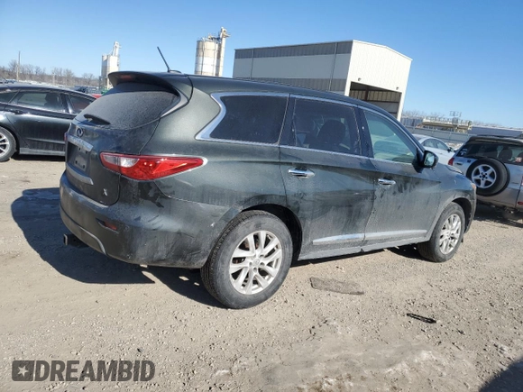2013 Infiniti JX35 with VIN 5N1AL0MM4DC320804, listed as a Copart auction lot 41757285 with 140,551 mi miles and Salvage Title. Bid and sale history available at carsss.com. Image 3.