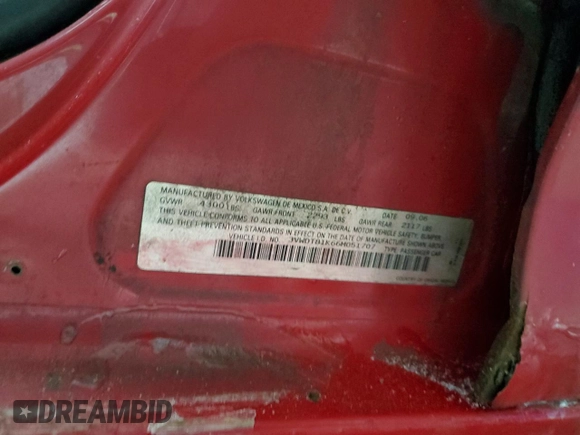 2006 Volkswagen Jetta 1.9L TDI with VIN 3VWDT81K66M051707, listed as a Copart auction lot 44154125 with 166,753 mi miles and Salvage title. Bid and sale history available at DreamBid. Image 14.