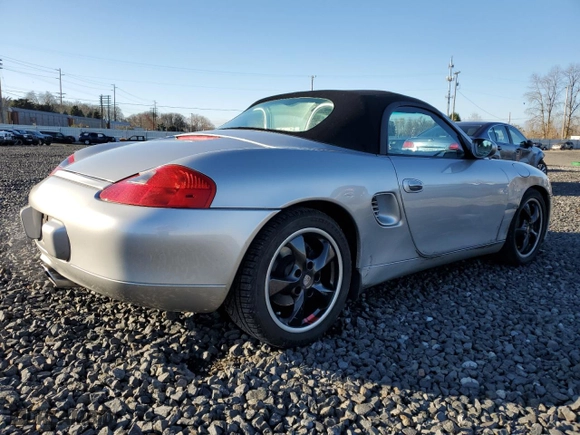 1997 Porsche Boxster with VIN WP0CA298XVS622745, listed as a Copart auction lot 83577524 with 55,850 mi miles and Salvage Title. Bid and sale history available at carsss.com. Image 3.