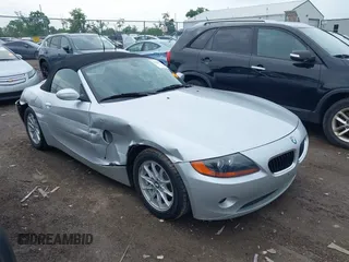 2004 BMW Z4 2.5i with VIN 4USBT335X4LS50255, listed as a IAAI auction lot 42502747 with 70,337 mi miles and . Bid and sale history available at DreamBid. Image 1.