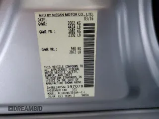 2016 Nissan Altima SL z VIN 1N4BL3AP5GC197078, wystawiony jako Copart lot #58868735 z przebiegiem 199 991 mil mil oraz Szkoda całkowita • Salvage title. Historia ofert i sprzedaży dostępna na DreamBid. Obrazek 12.