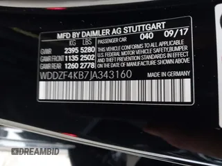 2018 Mercedes-Benz E with VIN WDDZF4KB7JA343160, listed as a IAAI auction lot 40470996 with 56,274 mi miles. Bid and sale history available at carsss.com. Image 9.