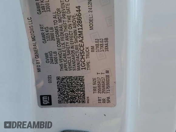 2021 Chevrolet Colorado 2WD LT с VIN 1GCHSCEA2M1286644, выставлен на аукционе Copart как лот 54329615 с пробегом 63 006 миль миль и Списание • Salvage title. История ставок и продаж доступна на DreamBid. Изображение 12.