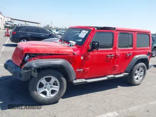 2020 Jeep Wrangler Unlimited Sport S with VIN 1C4HJXDN2LW279810, listed as a IAAI auction lot 42316998 with 106,667 mi miles and . Bid and sale history available at DreamBid. Image 13.
