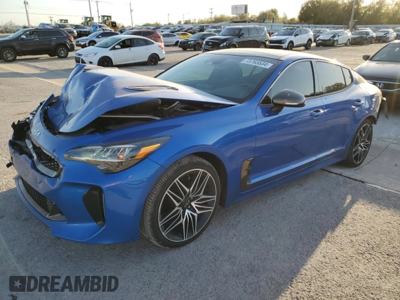 2022 Kia Stinger GT1 with VIN KNAE45LC4N6119944, listed as a Copart auction lot 73765534 with 54,963 mi miles and Salvage Title. Bid and sale history available at DreamBid. Image 1.