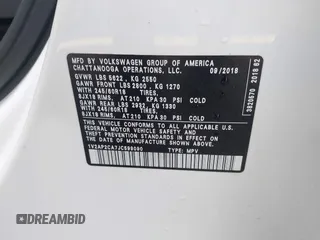 2018 Volkswagen Atlas S z VIN 1V2AP2CA7JC599090, wystawiony jako IAAI lot #42419230 z przebiegiem 81 176 mil mil oraz . Historia ofert i sprzedaży dostępna na DreamBid. Obrazek 9.