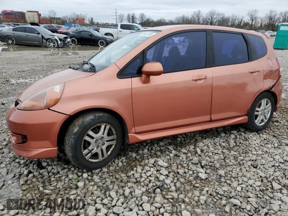 2007 Honda Fit Sport with VIN JHMGD38687S017896, listed as a Copart auction lot 51041155 with 184,977 mi miles and Salvage Title. Bid and sale history available at carsss.com. Image 1.