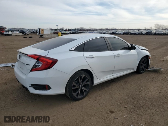 2021 Honda Civic Sport with VIN 2HGFC2F86MH543947, listed as a Copart auction lot 49189245 with Not Provided miles and Salvage Title. Bid and sale history available at DreamBid. Image 3.
