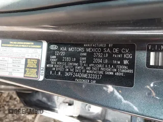 2021 Kia Forte LXS z VIN 3KPF24AD6ME323317, wystawiony jako IAAI lot #42110865 z przebiegiem 86 134 mil mil oraz . Historia ofert i sprzedaży dostępna na DreamBid. Obrazek 9.