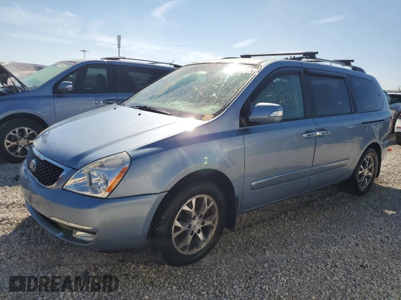 2014 Kia Sedona EX with VIN KNDMH4C77E6549905, listed as a Copart auction lot 77395344 with 97,631 mi miles and Salvage Title. Bid and sale history available at carsss.com. Image 1.