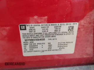 2014 Cadillac SRX Luxury Collection z VIN 3GYFNBE37ES646026, wystawiony jako Copart lot #54719065 z przebiegiem Nie podano mil oraz Szkoda całkowita • Salvage title. Historia ofert i sprzedaży dostępna na DreamBid. Obrazek 12.