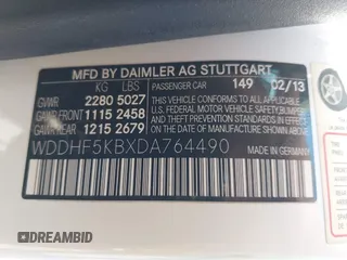2013 Mercedes-Benz E 350 Luxury with VIN WDDHF5KBXDA764490, listed as a IAAI auction lot 42541763 with 43,428 mi miles and . Bid and sale history available at DreamBid. Image 9.
