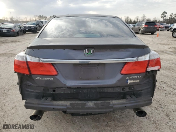 2014 Honda Accord Sedan Sport with VIN 1HGCR2F53EA041811, listed as a Copart auction lot 45383585 with 116,440 mi miles and Salvage Title. Bid and sale history available at carsss.com. Image 6.