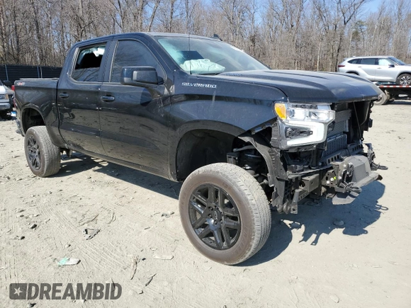 2023 Chevrolet Silverado 1500 RST with VIN 1GCUDEE83PZ316404, listed as a Copart auction lot 46036105 with 19,825 mi miles and Salvage Title. Bid and sale history available at DreamBid. Image 4.