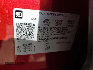 2021 Chevrolet Tahoe LS z VIN 1GNSCMKD6MR423990, wystawiony jako Copart lot #42576475 z przebiegiem 44 908 mil mil oraz Czysty tytuł • Clean title. Historia ofert i sprzedaży dostępna na DreamBid. Obrazek 13.