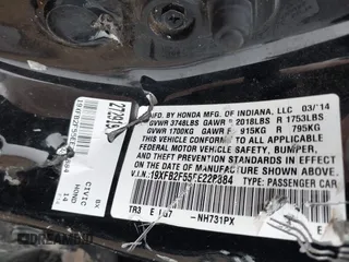 2014 Honda Civic LX z VIN 19XFB2F55EE228884, wystawiony jako IAAI lot #41411520 z przebiegiem Nie podano mil oraz . Historia ofert i sprzedaży dostępna na DreamBid. Obrazek 9.