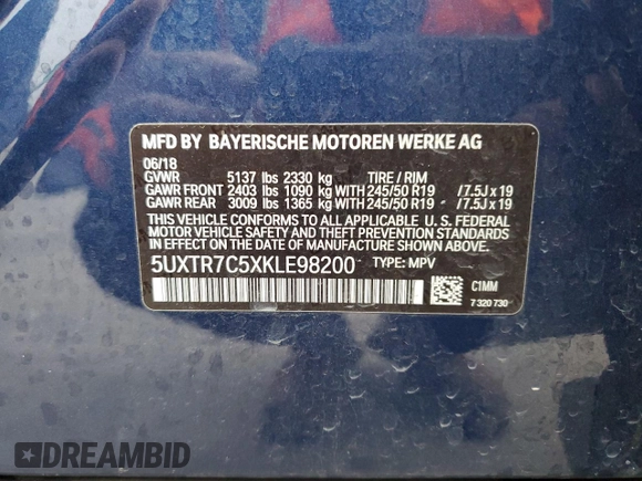 2019 BMW X3 sDrive30i with VIN 5UXTR7C5XKLE98200, listed as a Copart auction lot 44036615 with 75,956 mi miles and Clean Title. Bid and sale history available at carsss.com. Image 13.