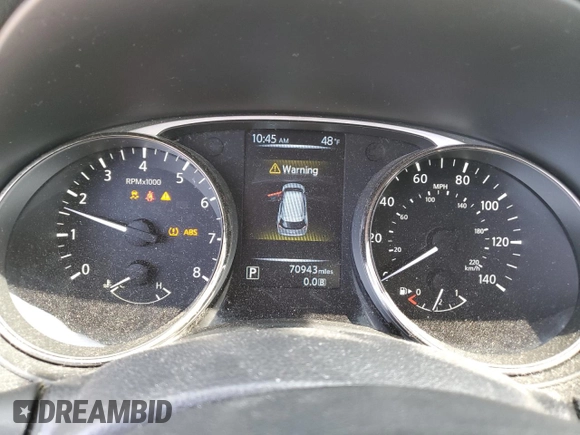 2016 Nissan Rogue SV with VIN KNMAT2MVXGP609644, listed as a Copart auction lot 53111955 with 70,943 mi miles and Salvage Title. Bid and sale history available at carsss.com. Image 9.