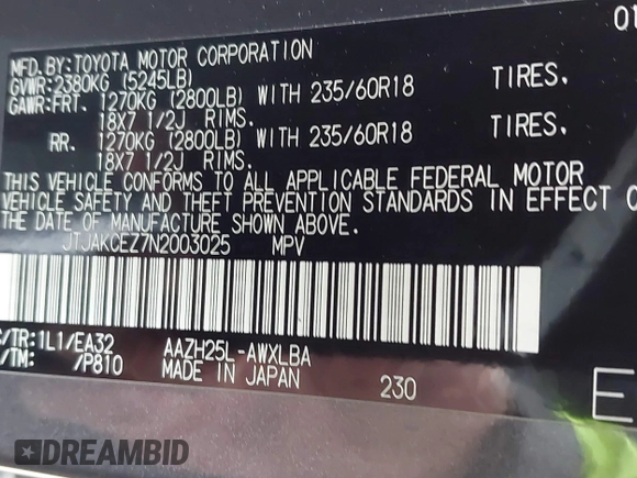 2022 Lexus NX with VIN JTJAKCEZ7N2003025, listed as a IAAI auction lot 41763745 with 74,157 mi miles. Bid and sale history available at carsss.com. Image 9.