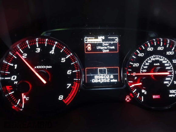 2019 Subaru WRX Premium with VIN JF1VA1B63K9815324, listed as a IAAI auction lot 41509268 with 84,352 mi miles. Bid and sale history available at carsss.com. Image 15.