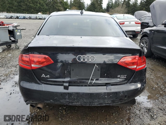 2009 Audi A4 with VIN WAULF68K79N017699, listed as a Copart auction lot 87635845 with Not provided miles and Salvage title. Bid and sale history available at DreamBid. Image 6.