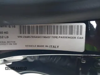 2017 Maserati Ghibli with VIN ZAM57XSA5H1196437, listed as a IAAI auction lot 41814688 with 63,334 mi miles. Bid and sale history available at carsss.com. Image 9.