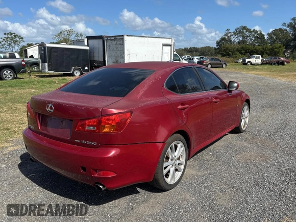 2006 Lexus IS 250 with VIN JTHCK262762007289, listed as a Copart auction lot 78904224 with 106,668 mi miles and Clean Title. Bid and sale history available at DreamBid. Image 4.