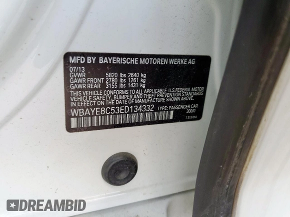 2014 BMW 7 Series ALPINA B7 с VIN WBAYE8C53ED134332, выставлен на аукционе Copart как лот 64947845 с пробегом 110 460 миль миль и Чистый • Clean title. История ставок и продаж доступна на DreamBid. Изображение 12.