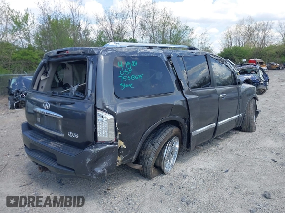 2010 Infiniti QX56 with VIN 5N3ZA0NC1AN904387, listed as a IAAI auction lot 42113176 with Not Provided miles and . Bid and sale history available at DreamBid. Image 4.