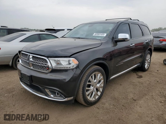 2015 Dodge Durango Citadel with VIN 1C4SDHET2FC771291, listed as a Copart auction lot 60902455 with 130,206 mi miles and Salvage title. Bid and sale history available at DreamBid. Image 1.