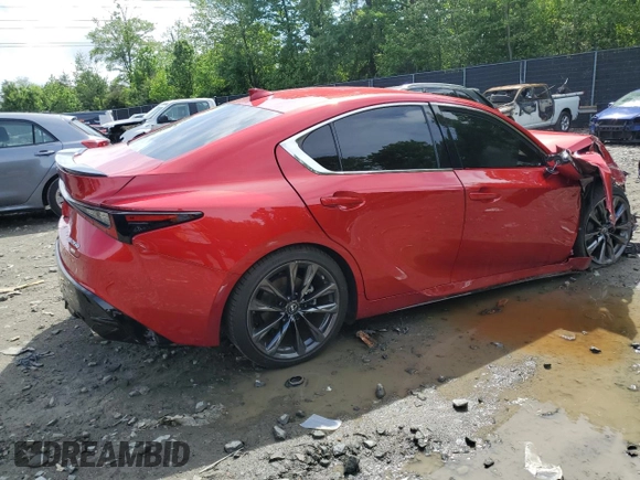2022 Lexus IS 350 F Sport with VIN JTHGZ1E26N5026437, listed as a Copart auction lot 55874885 with Not provided miles and Salvage title. Bid and sale history available at DreamBid. Image 3.