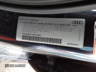 2017 Audi A6 Premium z VIN WAUF8AFC1HN078566, wystawiony jako IAAI lot #41265712 z przebiegiem 70 912 mil mil oraz . Historia ofert i sprzedaży dostępna na DreamBid. Obrazek 9.