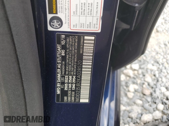 2019 Mercedes-Benz CLS 450 z VIN WDD2J5JB2KA028520, wystawiony jako Copart lot #50784465 z przebiegiem 85 161 mil mil oraz Nie do naprawy • Non repairable. Historia ofert i sprzedaży dostępna na DreamBid. Obrazek 14.