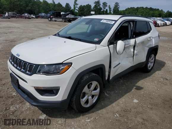 2018 Jeep Compass Latitude with VIN 3C4NJDBB8JT150225, listed as a Copart auction lot 57790945 with 75,772 mi miles and Salvage title. Bid and sale history available at DreamBid. Image 1.