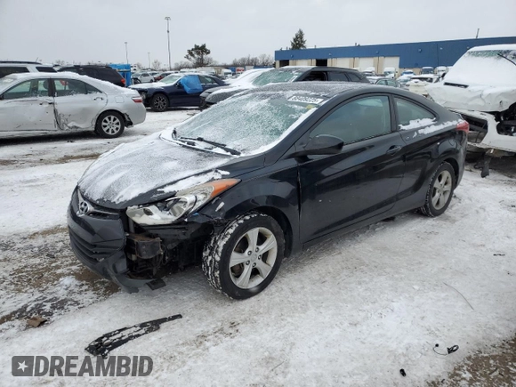 2013 Hyundai Elantra Coupe GS with VIN KMHDH6AE3DU012760, listed as a Copart auction lot 88409225 with 107,876 mi miles and Clean Title. Bid and sale history available at carsss.com. Image 1.