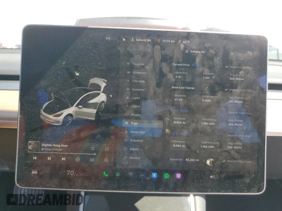2020 Tesla Model 3 Long Range with VIN 5YJ3E1EB8LF712308, listed as a Copart auction lot 53265405 with 65,262 mi miles and Salvage Title. Bid and sale history available at DreamBid. Image 9.