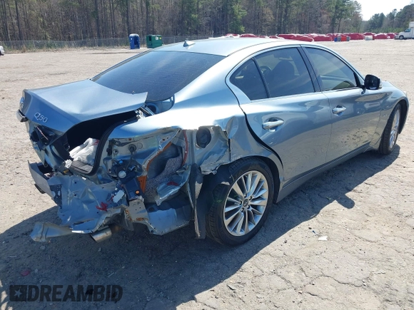 2018 Infiniti Q50 3.0t LUXE with VIN JN1EV7AR3JM435685, listed as a IAAI auction lot 41837975 with 107,374 mi miles. Bid and sale history available at carsss.com. Image 4.