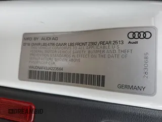 2018 Audi A4 Premium with VIN WAUDNAF43JA223564, listed as a Copart auction lot 45872065 with 65,814 mi miles and Salvage Title. Bid and sale history available at carsss.com. Image 12.